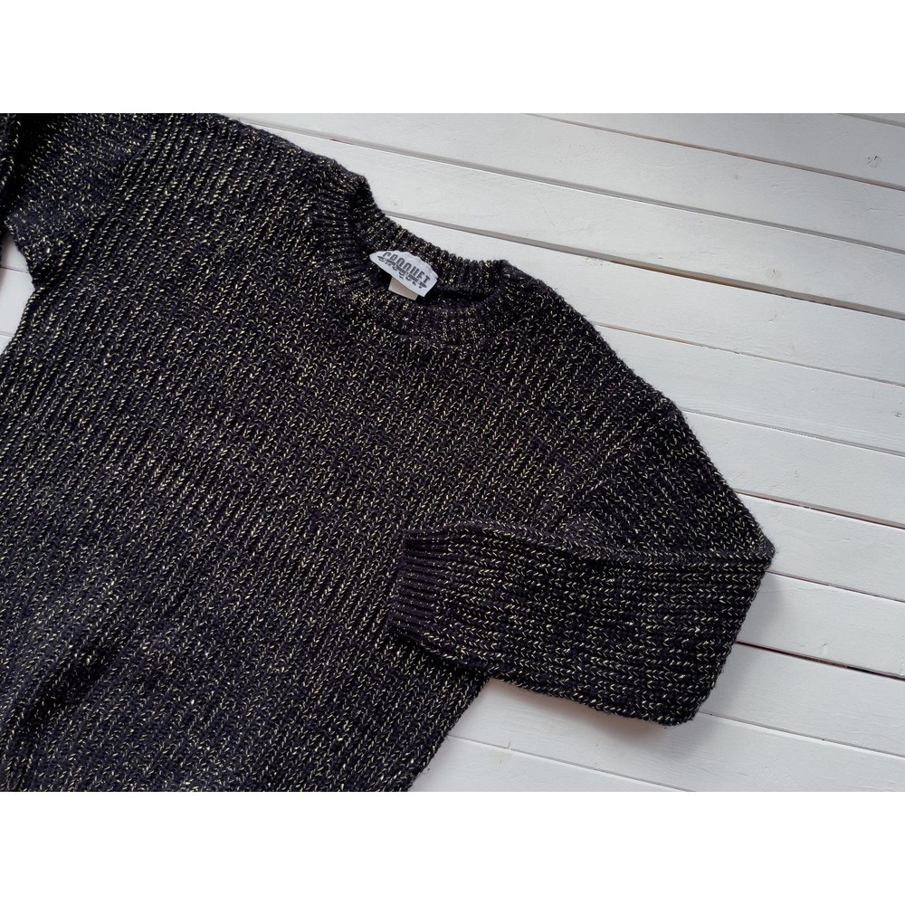 black gold sweater 80s vintage‎ metallic sparkly sweater